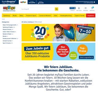 At myToys customers can find everything for children